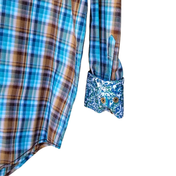Panhandle Men's Ombre Brown Plaid Shirt main image 0